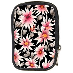 Charming And Celestial Watercolor Flowers Compact Camera Leather Case by GardenOfOphir