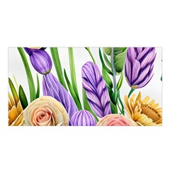Classy Watercolor Flowers Satin Shawl 45  X 80  by GardenOfOphir