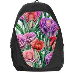 Captivating Watercolor Flowers Backpack Bag by GardenOfOphir