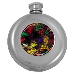 Abstract Painting Colorful Round Hip Flask (5 Oz)