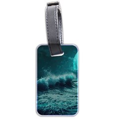 Ai Generated Waves Ocean Sea Tsunami Nautical Blue Sea Art Luggage Tag (two Sides)
