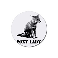 Foxy Lady Concept Illustration Rubber Coaster (round) by dflcprintsclothing