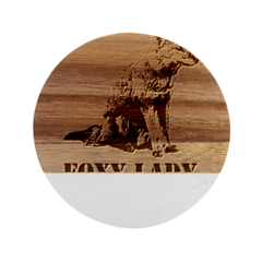 Foxy Lady Concept Illustration Marble Wood Coaster (round) by dflcprintsclothing