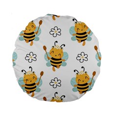Art Bee Pattern Design Wallpaper Background Standard 15  Premium Round Cushions by Ravend