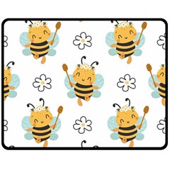 Art Bee Pattern Design Wallpaper Background Fleece Blanket (medium) by Ravend