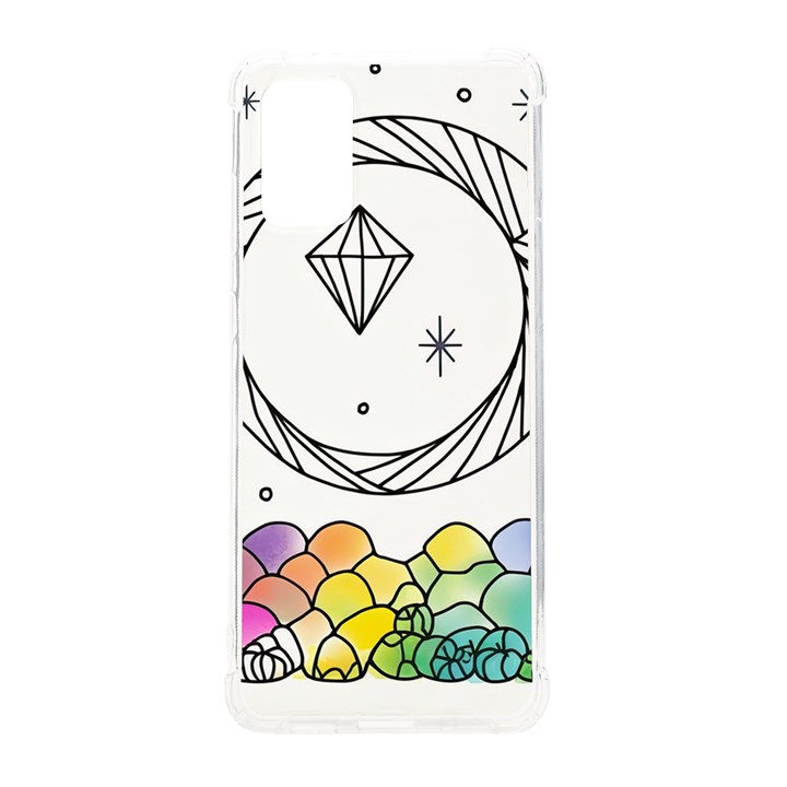 Rainbow Fun Cute Minimal Doodle Drawing Samsung Galaxy S20Plus 6.7 Inch TPU UV Case