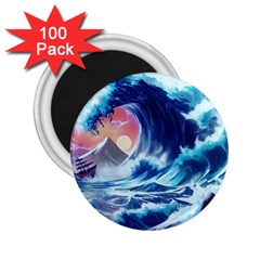 Storm Tsunami Waves Ocean Sea Nautical Nature 2 25  Magnets (100 Pack)  by Ravend