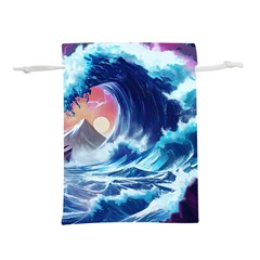 Storm Tsunami Waves Ocean Sea Nautical Nature Lightweight Drawstring Pouch (m) by Ravend