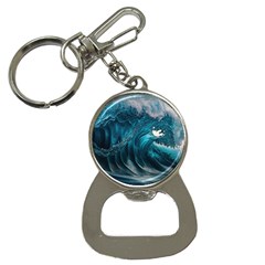Tsunami Waves Ocean Sea Water Rough Seas 3 Bottle Opener Key Chain