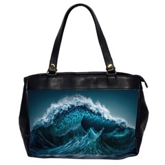 Tsunami Waves Ocean Sea Water Rough Seas 6 Oversize Office Handbag (2 Sides)