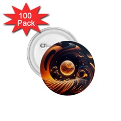 Ai Generated Swirl Space Design Fractal Light Abstract 1 75  Buttons (100 Pack)  by Ravend