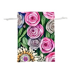 Breathtaking Bright Brilliant Watercolor Flowers Lightweight Drawstring Pouch (s) by GardenOfOphir