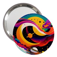 Ai Generated Moon Art Design Graphic Shape 3  Handbag Mirrors