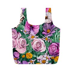 Budding And Captivating Flowers Full Print Recycle Bag (m) by GardenOfOphir