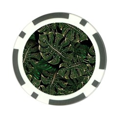 Monstera Plant Tropical Jungle Leaves Pattern Poker Chip Card Guard (10 Pack) by Ravend