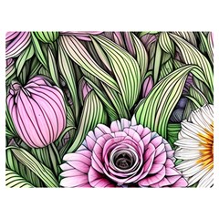 Sumptuous Watercolor Flowers One Side Premium Plush Fleece Blanket (extra Small) by GardenOfOphir