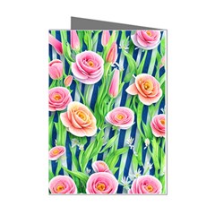 Dazzling Watercolor Flowers Mini Greeting Cards (pkg Of 8) by GardenOfOphir
