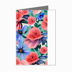 Classy Watercolor Flowers Mini Greeting Card by GardenOfOphir