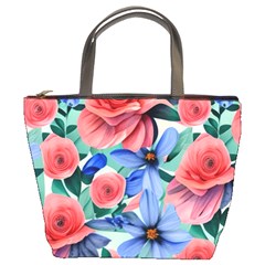 Classy Watercolor Flowers Bucket Bag by GardenOfOphir