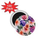 Country-chic Watercolor Flowers 1.75  Magnets (100 pack) 