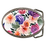 Country-chic Watercolor Flowers Belt Buckles