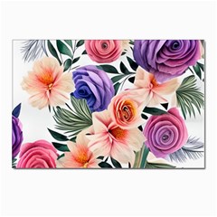 Country-chic Watercolor Flowers Postcard 4 x 6  (pkg Of 10) by GardenOfOphir