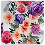 Country-chic Watercolor Flowers Canvas 20  x 20 