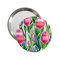 Cheerful And Captivating Watercolor Flowers 2 25  Handbag Mirrors by GardenOfOphir
