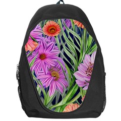 Cheerful Watercolors – Flowers Botanical Backpack Bag by GardenOfOphir