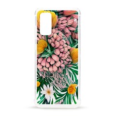 Coral Watercolor Flowers Botanical Foliage Samsung Galaxy S20 6 2 Inch Tpu Uv Case by GardenOfOphir