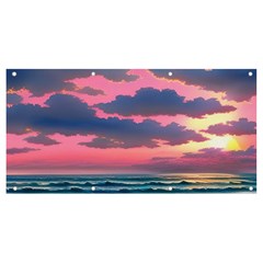 Sunset Over The Beach Banner And Sign 8  X 4 