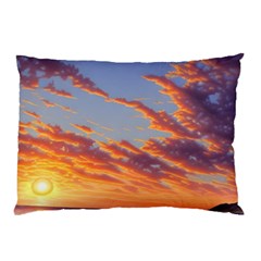 Summer Sunset Over Beach Pillow Case by GardenOfOphir