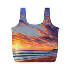 Summer Sunset Over Beach Full Print Recycle Bag (m) by GardenOfOphir