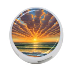Waves At Sunset 4-port Usb Hub (one Side) by GardenOfOphir