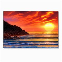 Reflecting Sunset Over Beach Postcards 5  X 7  (pkg Of 10) by GardenOfOphir