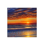 Nature s Sunset Over Beach Satin Bandana Scarf 22  x 22 