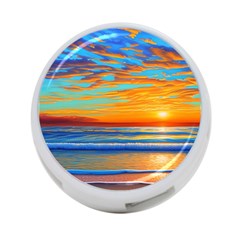 Golden Sunsets Over The Ocean 4-port Usb Hub (two Sides) by GardenOfOphir