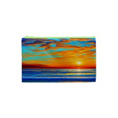 Golden Sunsets Over The Ocean Cosmetic Bag (xs) by GardenOfOphir