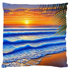 Summer Sunset Surf Large Cushion Case (one Side)