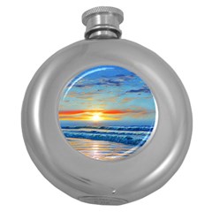 Reflecting On A Perfect Day Round Hip Flask (5 Oz) by GardenOfOphir