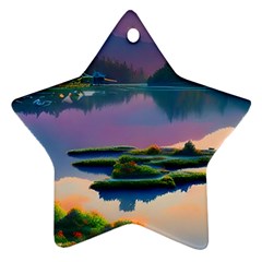 Astonishing Lake View Star Ornament (two Sides) by GardenOfOphir