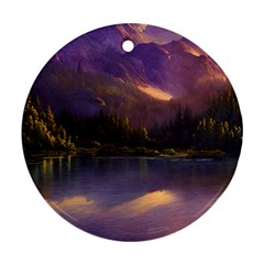 Colored Hues Sunset Round Ornament (two Sides) by GardenOfOphir
