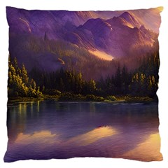 Colored Hues Sunset Large Cushion Case (two Sides) by GardenOfOphir