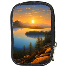 Distant Sunset Compact Camera Leather Case by GardenOfOphir