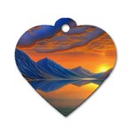 Glorious Sunset Dog Tag Heart (Two Sides)