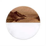 Glorious Sunset Classic Marble Wood Coaster (Round) 