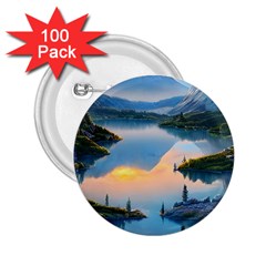 Somber Lake Sunset 2 25  Buttons (100 Pack)  by GardenOfOphir