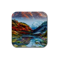 Breathtaking Landscape Scene Rubber Coaster (square) by GardenOfOphir