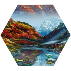 Breathtaking Landscape Scene Wooden Puzzle Hexagon by GardenOfOphir