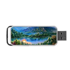 Stunning Sunset By The Lake Portable Usb Flash (one Side) by GardenOfOphir